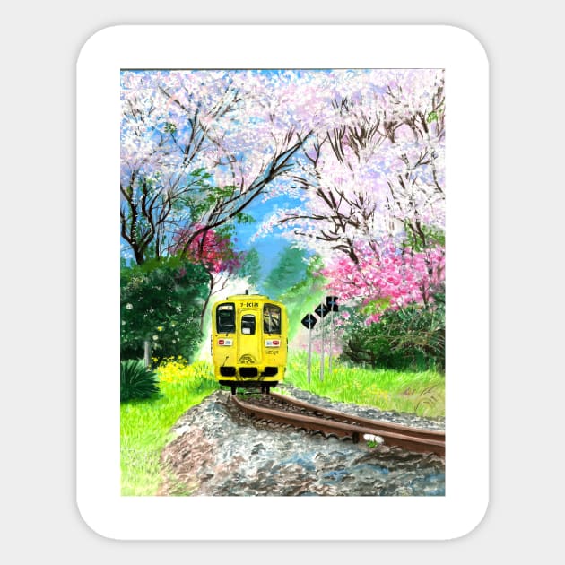 cherry blossom station Sticker by H'sstore